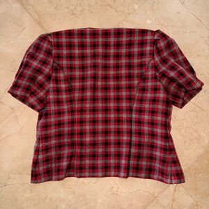 Plaid Women's Blouse - Red and Black